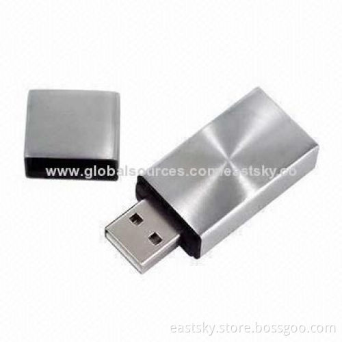 Promotional Metal Flash Drive with Shiny, Anti-scratch, Anti-fingerprint Pattern, 64MB to 32GB